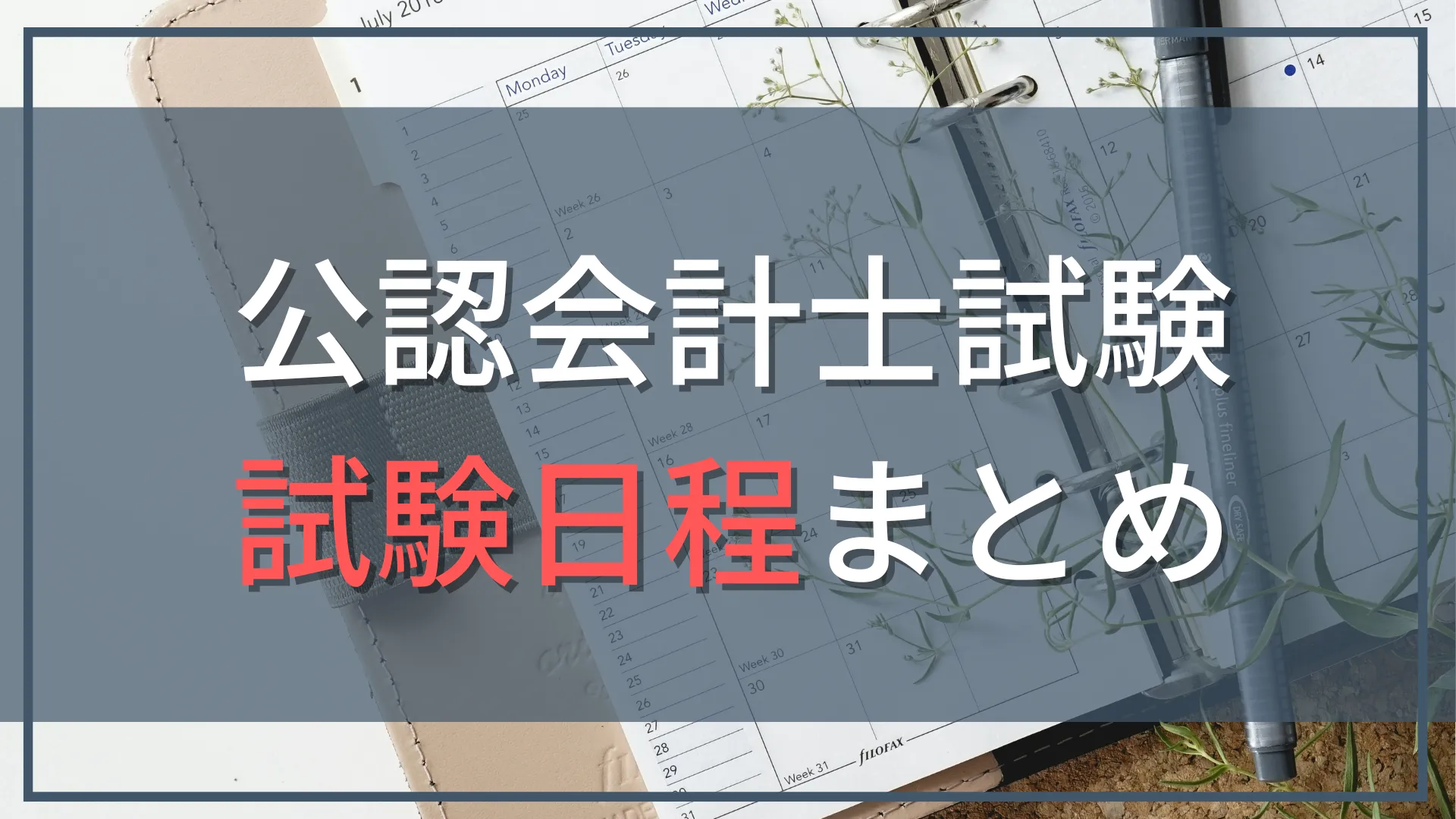 【2026年-2027年最新】公認会計士試験の日程まとめ｜願書受付期間から合格発表まで徹底解説